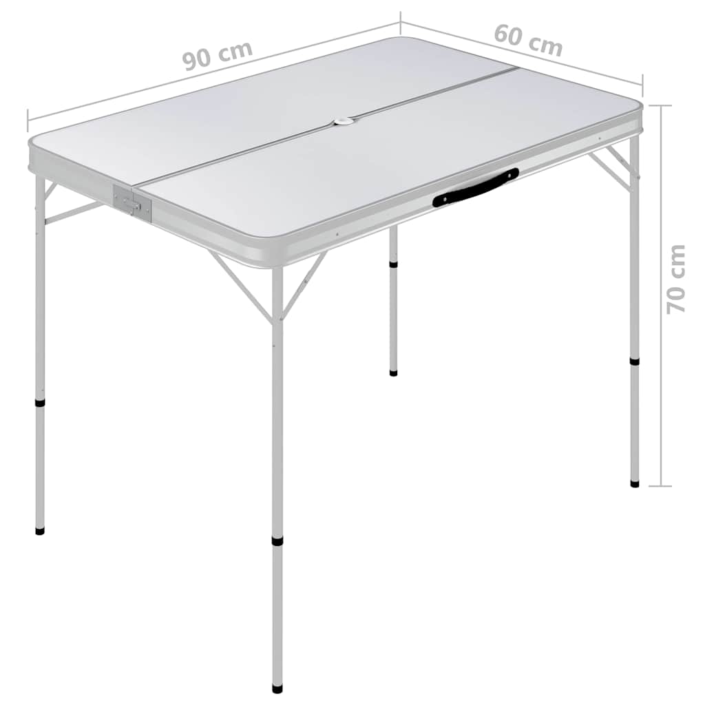 Folding Camping Table With 2 Benches Aluminium - Model 48181