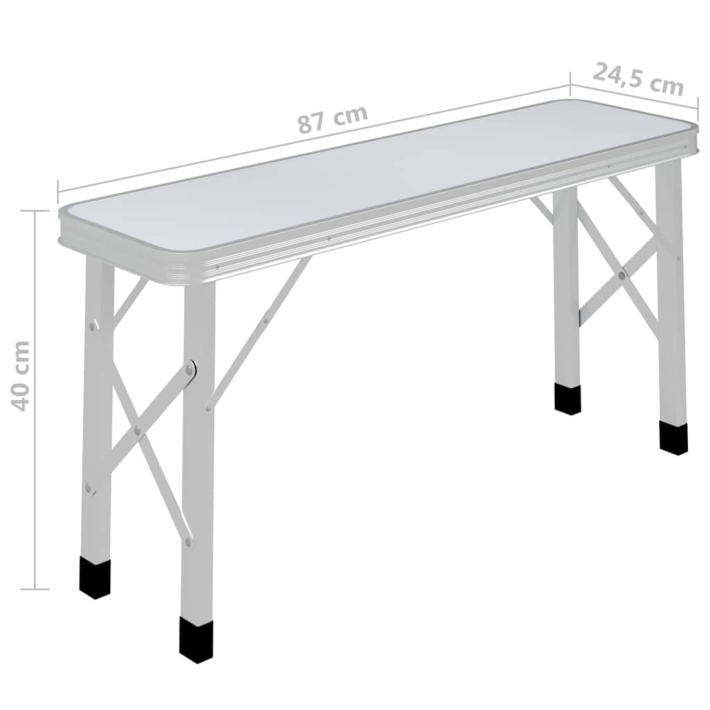 Folding Camping Table With 2 Benches Aluminium - Model 48181