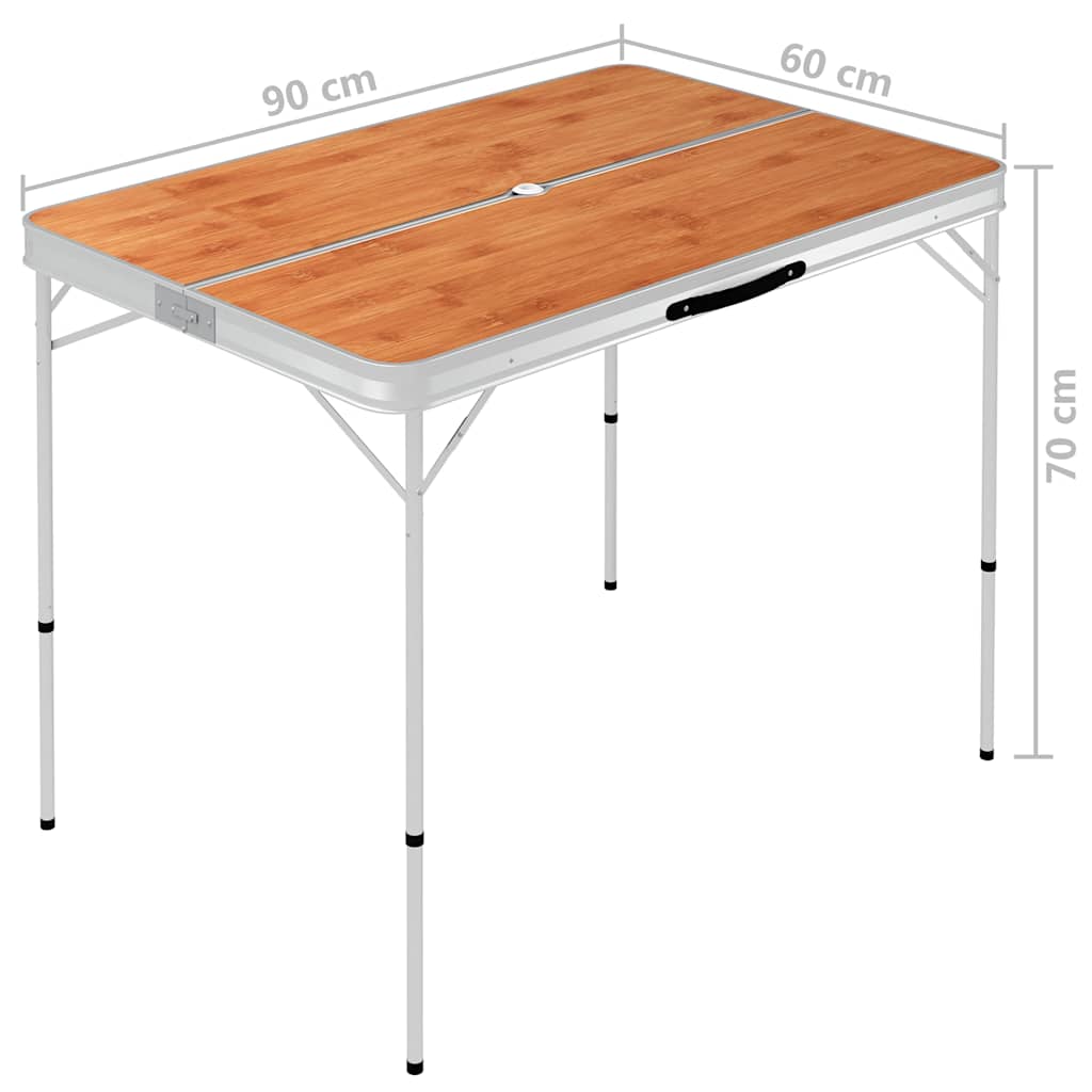 Folding Camping Table With 2 Benches Aluminium - Model 48181