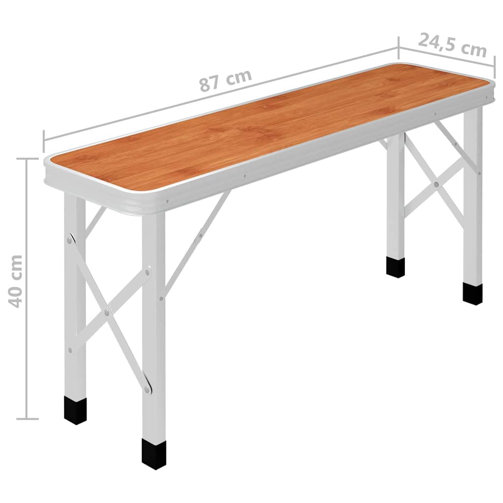Folding Camping Table With 2 Benches Aluminium - Model 48181