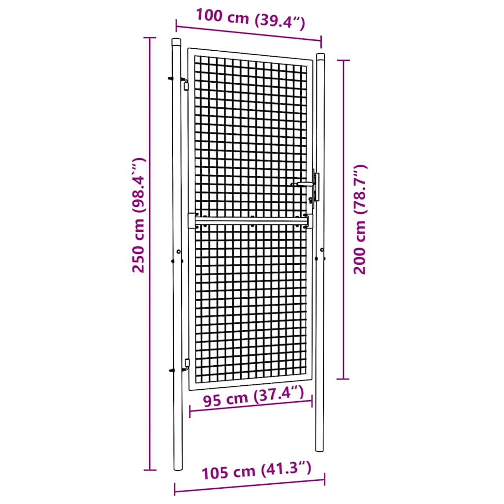 Fence Gate Steel Green