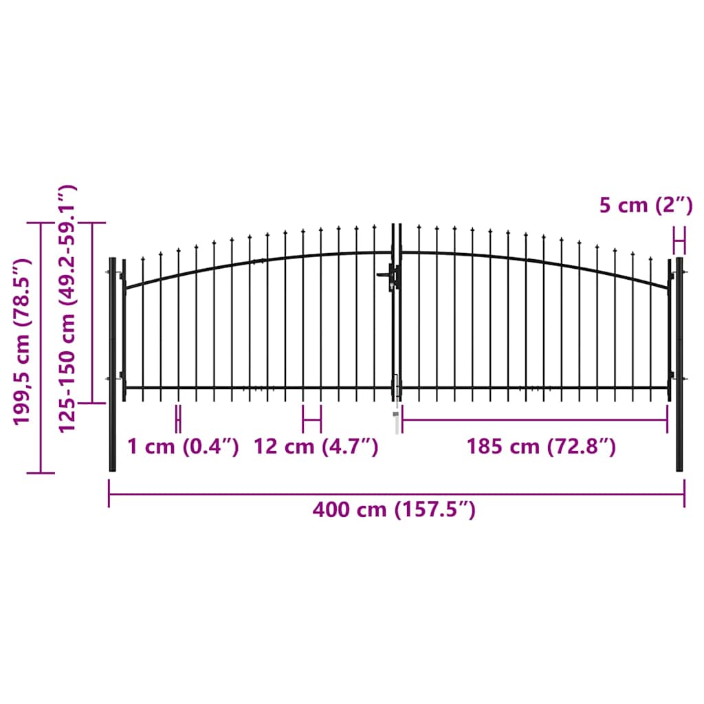 Double Door Fence Gate Woerden With Spear Top