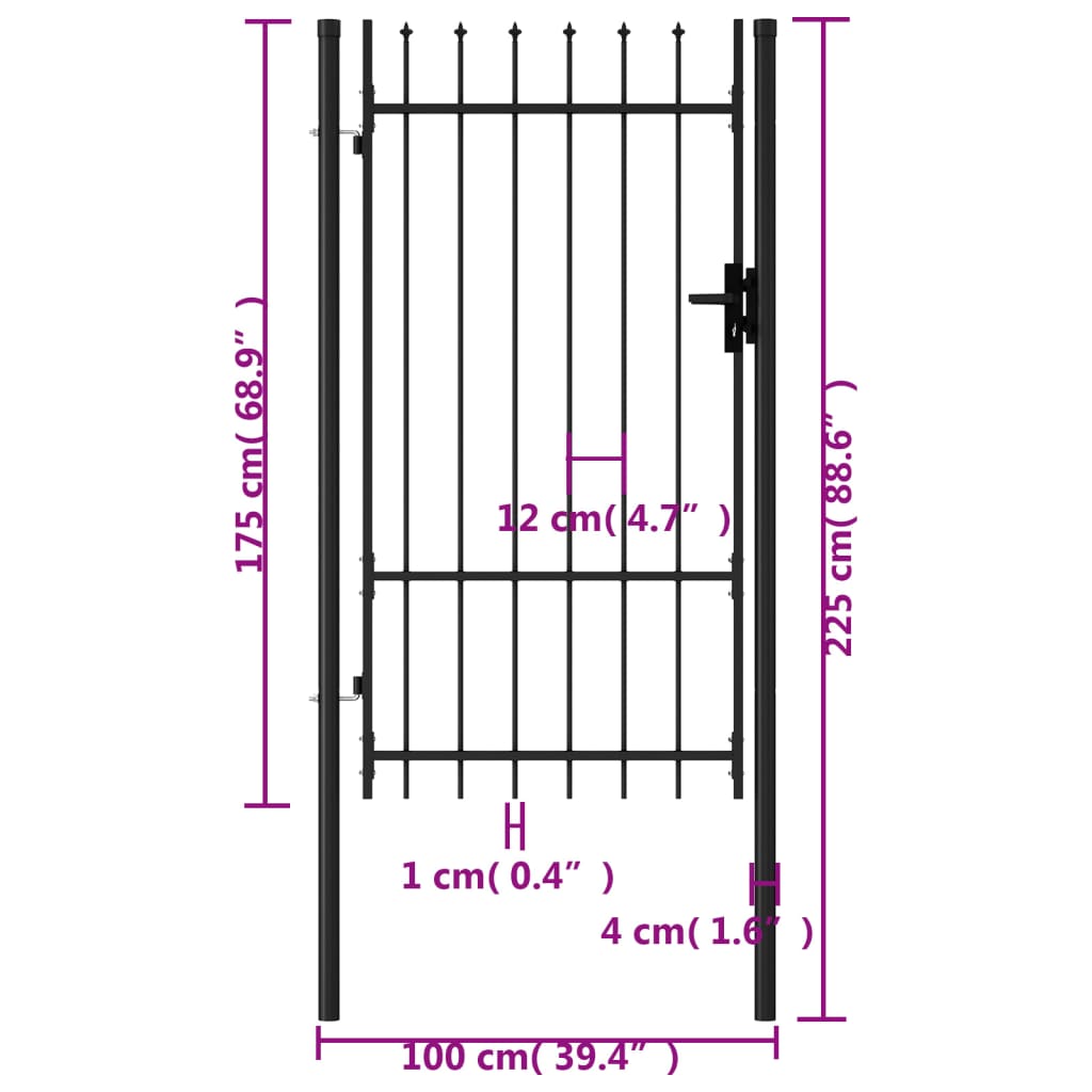 Fence Gate Boxtel Single Door With Steel 1X1.75 M