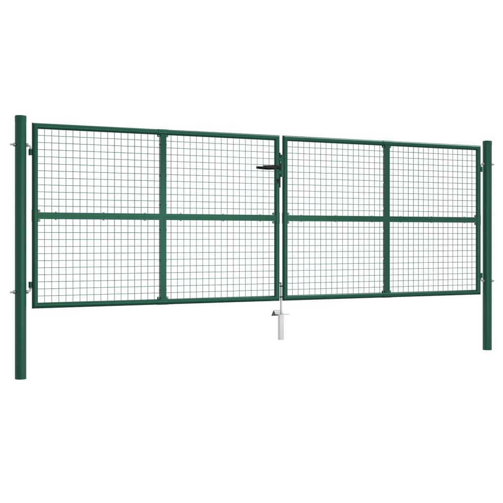 Mesh Garden Gate Steel 400X100 Cm Green