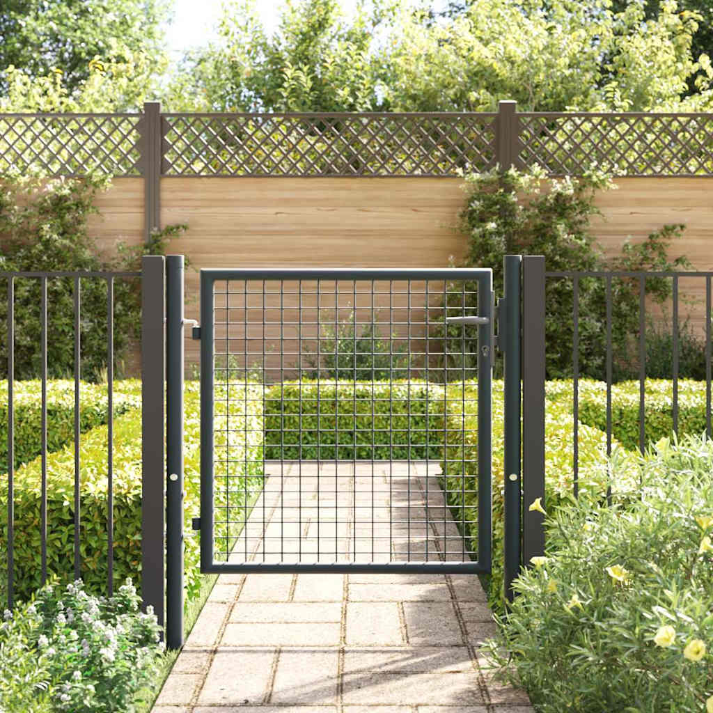 Mesh Garden Gate Galvanised Steel Grey 1