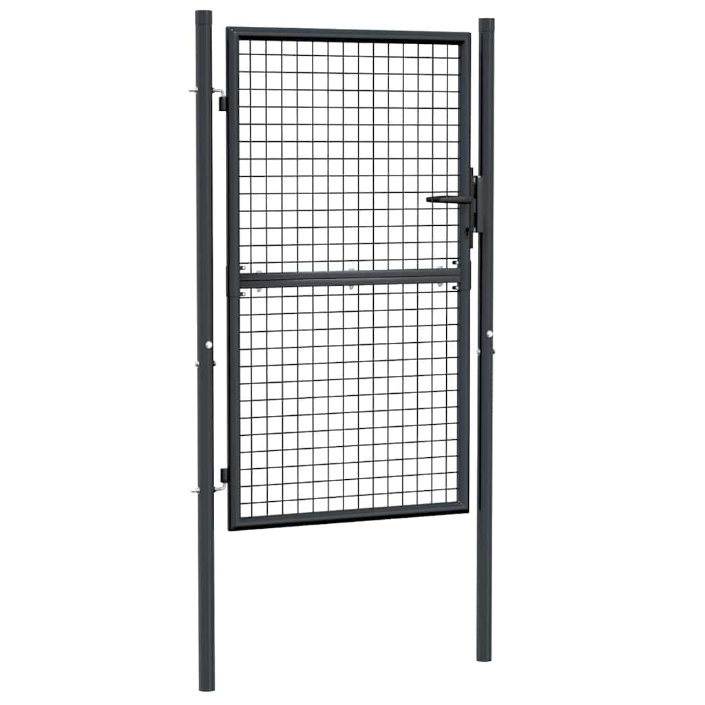 Garden Gate Anthracite 100x200cm Galvanised Steel Fence Lockable 100 x 125 cm