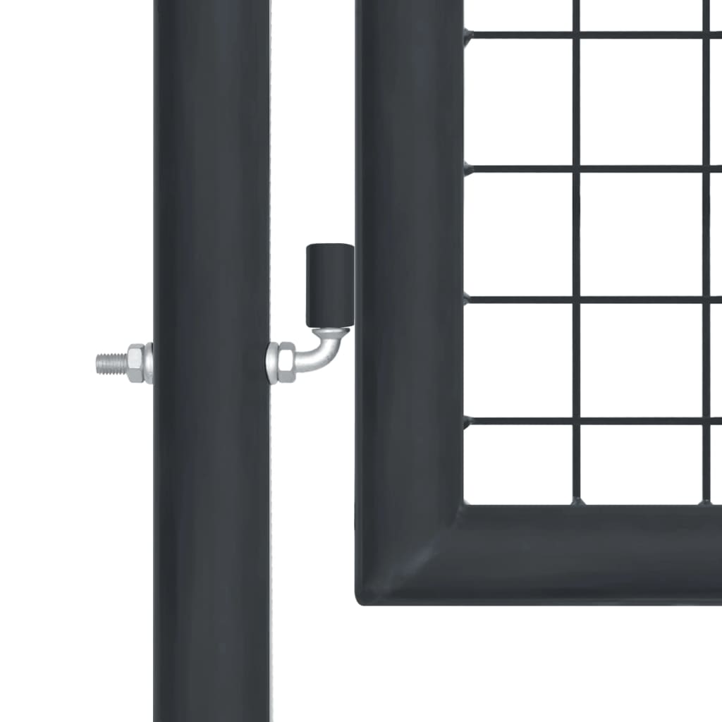 Mesh Garden Gate Galvanised Steel 400X75 Cm Grey