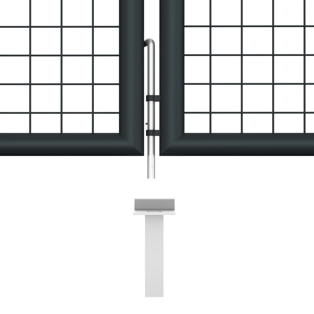 Mesh Garden Gate Galvanised Steel 400X75 Cm Grey