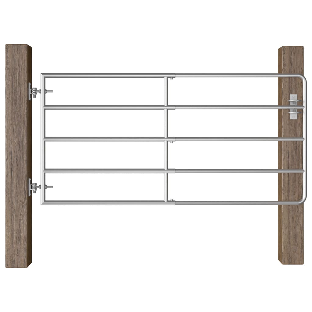 5 Bar Field Gate Steel Silver