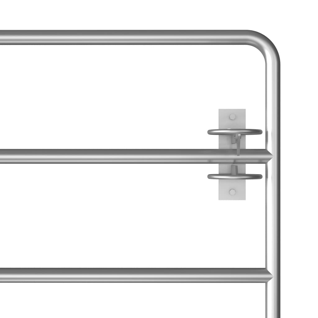 5 Bar Field Gate Steel Silver