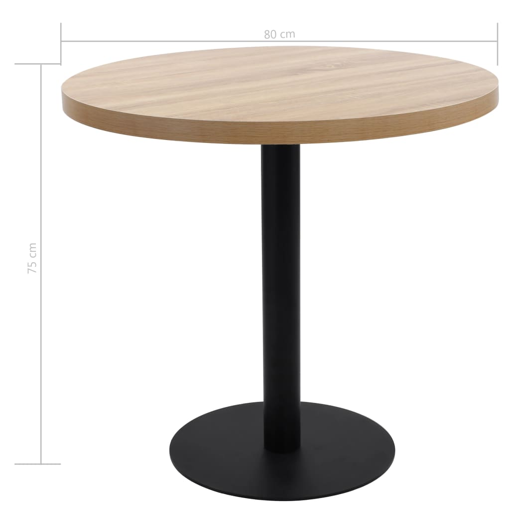 Bistro Table Light Brown 80 Cm Mdf