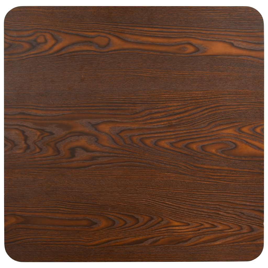 Dining Table Bistro Dark Brown 80X80 Cm Mdf Dark brown and black steel