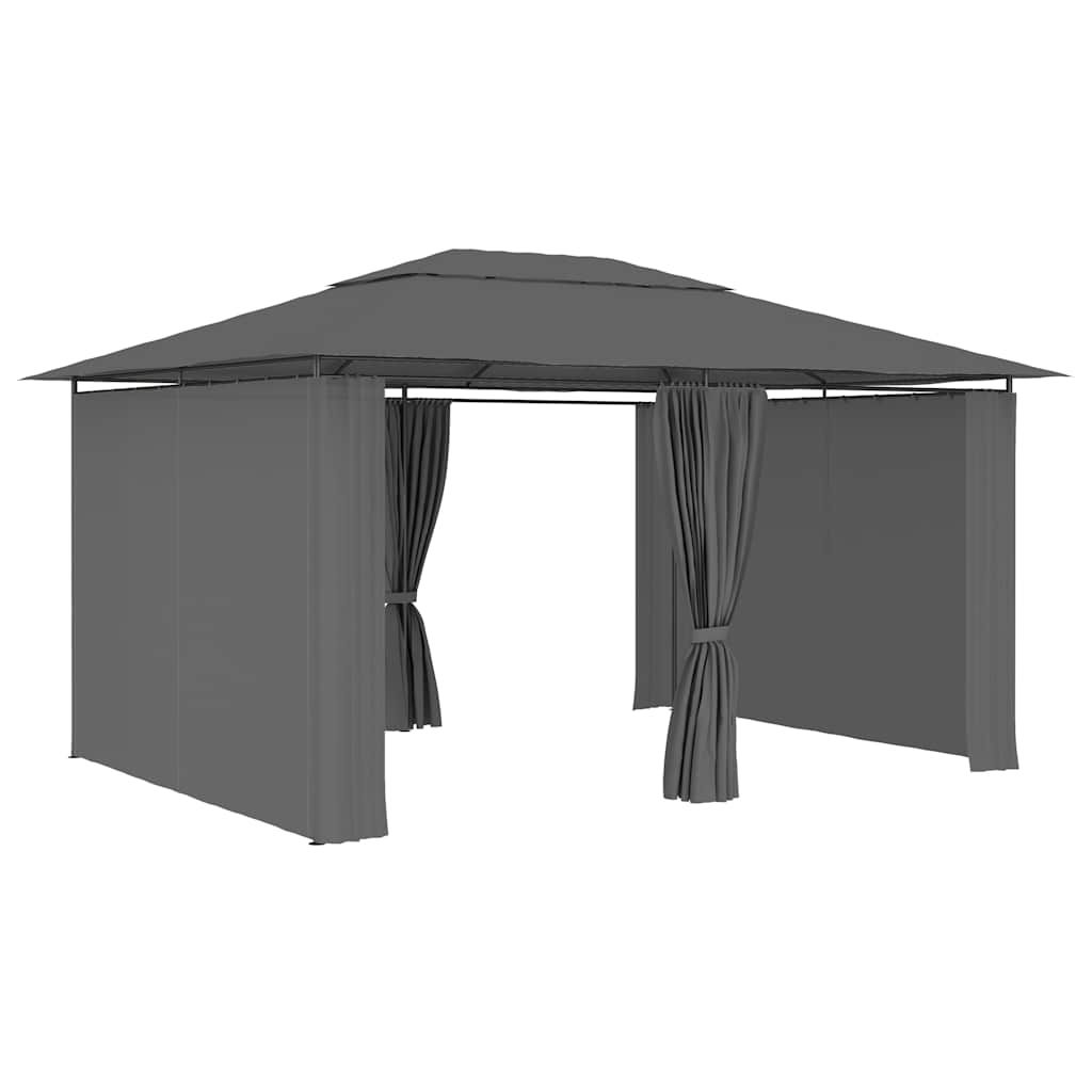 Gazebo 4x3m Garden Marquee Curtains Outdoor Party Tent Waterproof taupe 400 cm