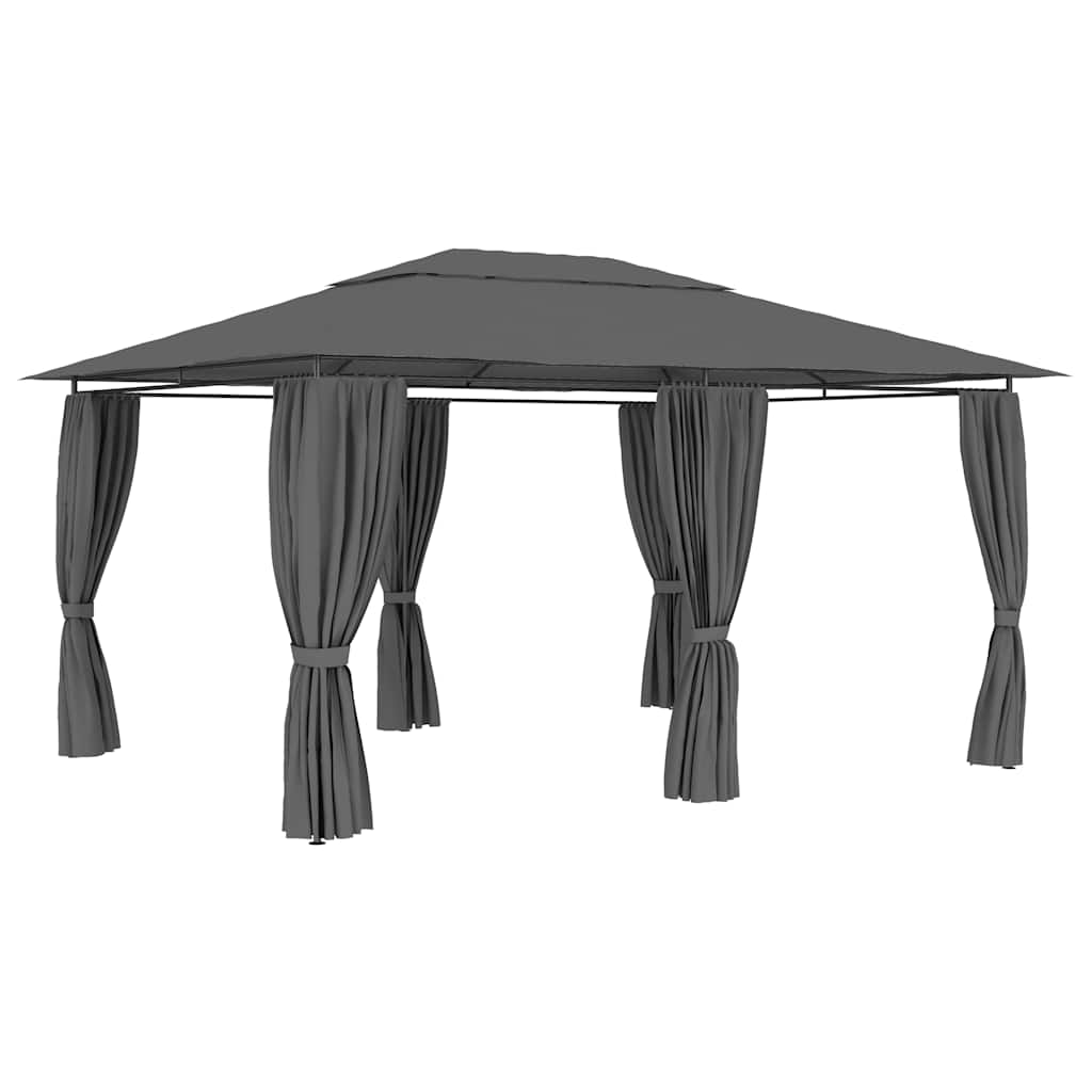 Gazebo 4x3m Garden Marquee Curtains Outdoor Party Tent Waterproof taupe 400 cm