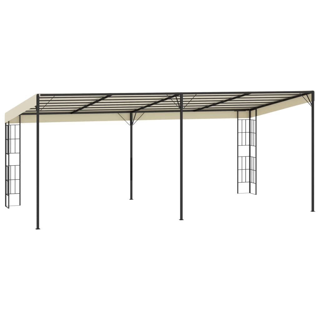 Gazebo Wall Mounted 6x3m Waterproof Patio Awning Garden Shelter Steel Frame LED