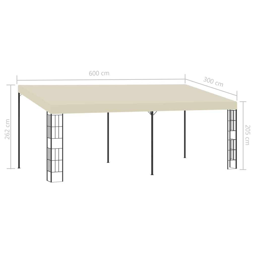 Gazebo Wall Mounted 6x3m Waterproof Patio Awning Garden Shelter Steel Frame LED