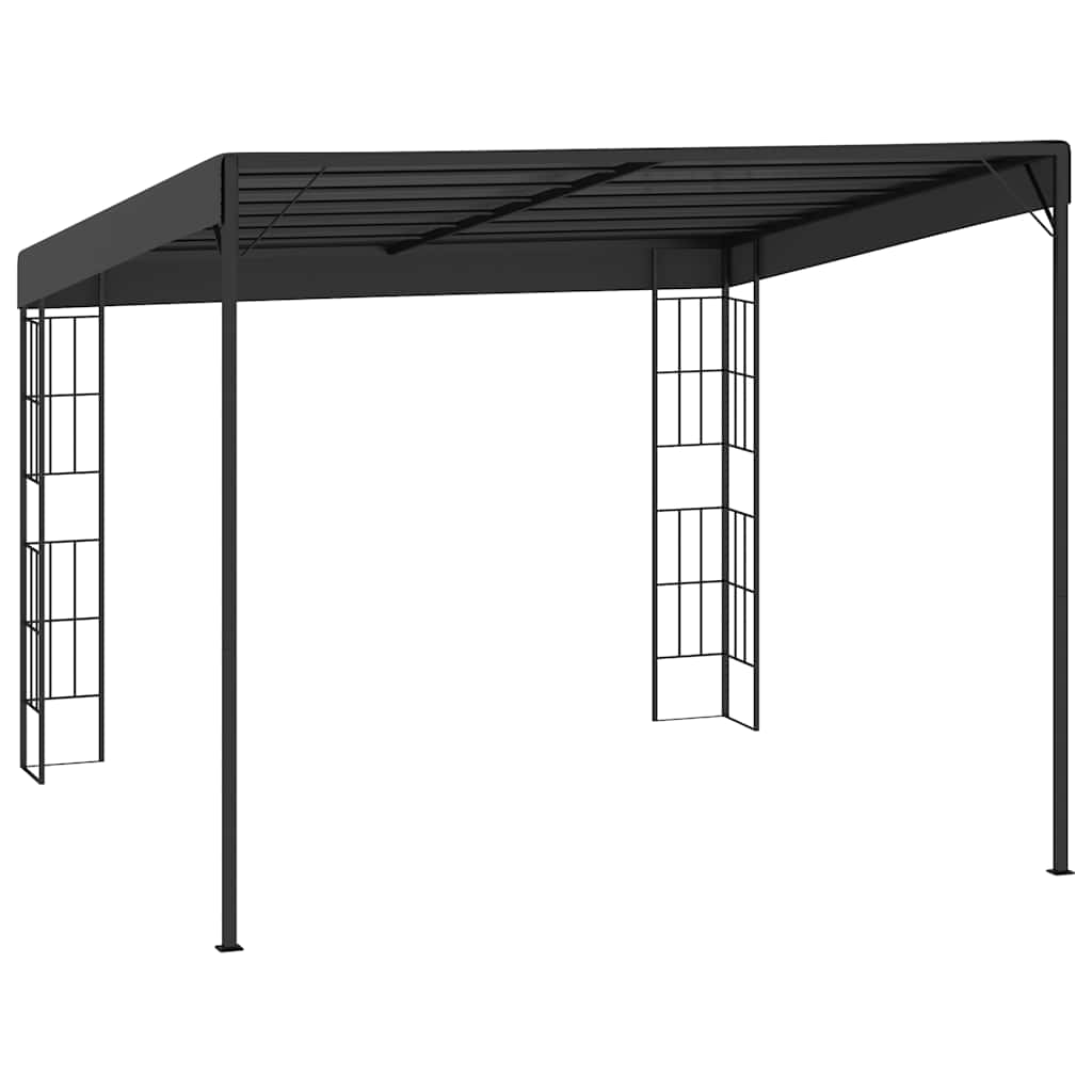 Gazebo Wall Mounted 6x3m Waterproof Patio Awning Garden Shelter Steel Frame LED