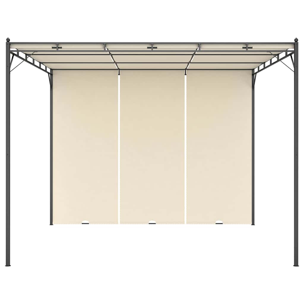 Gazebo Garden Side Curtain Anthracite Cream Powder-Coated Steel 4 X 3 X 2.25 M 4
