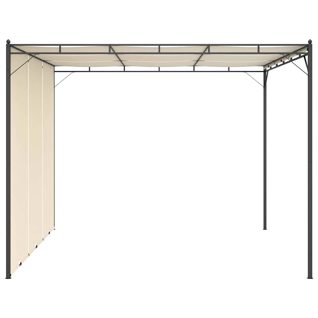 Gazebo Garden Side Curtain anthracite cream Powder-coated steel 4 x 3 x 2.25 m 4