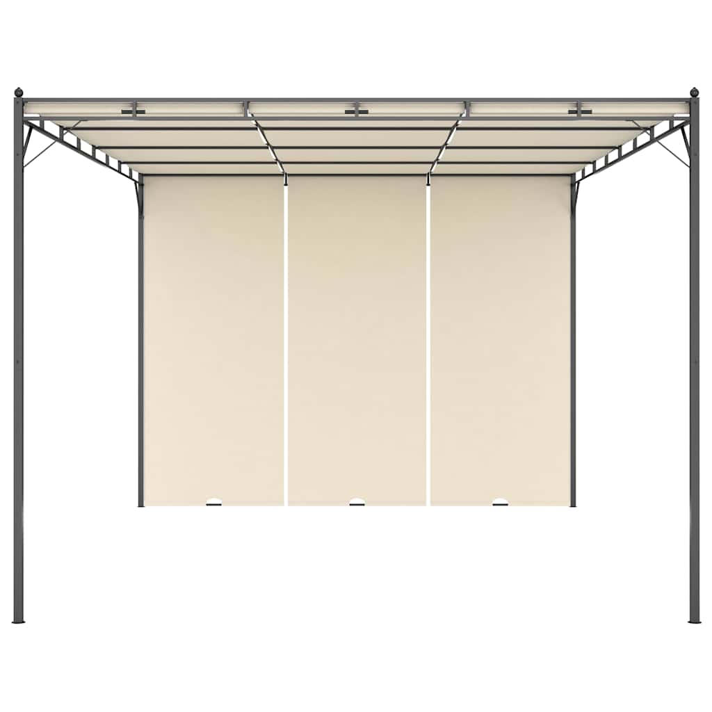 Gazebo Garden Side Curtain anthracite cream Powder-coated steel 4 x 3 x 2.25 m 4