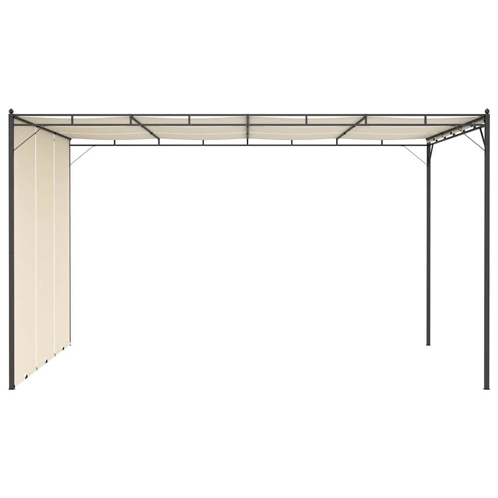 Gazebo Garden Side Curtain Anthracite Cream Powder-Coated Steel 4 X 3 X 2.25 M 4