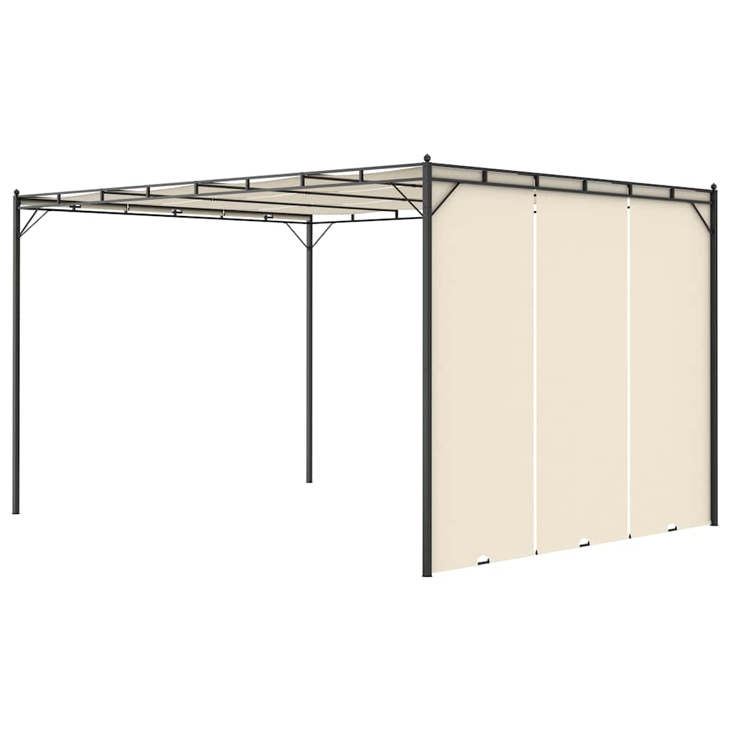 Gazebo Garden Side Curtain Anthracite Cream Powder-Coated Steel 4 X 3 X 2.25 M 4