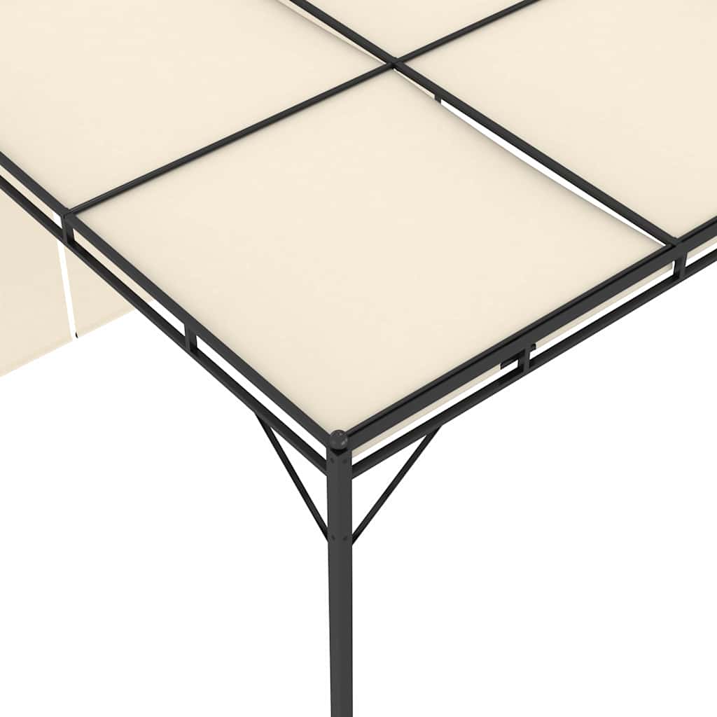 Gazebo Garden Side Curtain Anthracite Cream Powder-Coated Steel 4 X 3 X 2.25 M 4