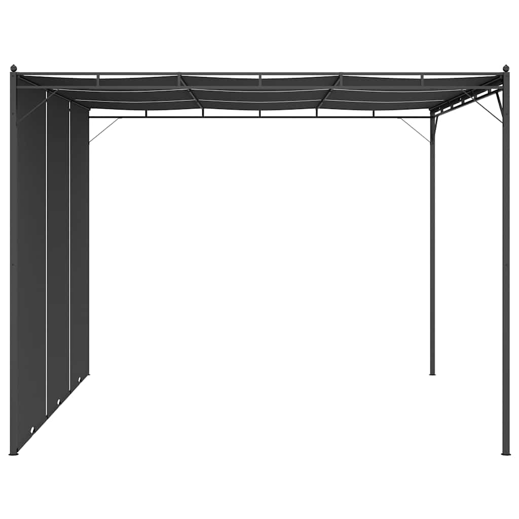 Gazebo Garden Side Curtain Anthracite Cream Powder-Coated Steel 4 X 3 X 2.25 M 4