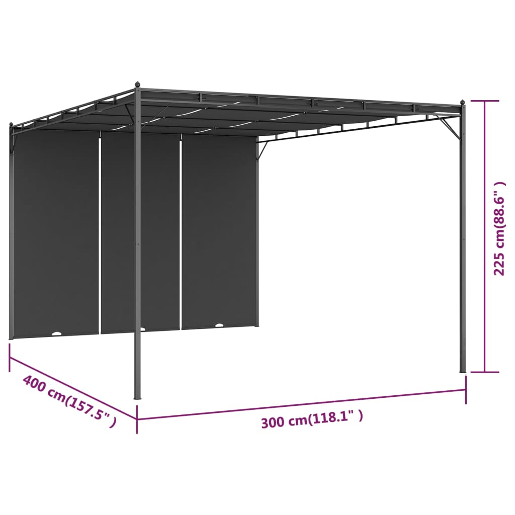 Garden Gazebo With Side Curtain
