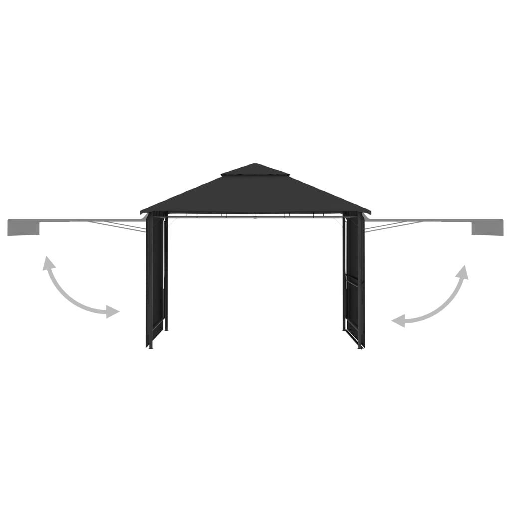 Gazebo With Double Extending Roofs 3X3X2.75 M 180G/M²