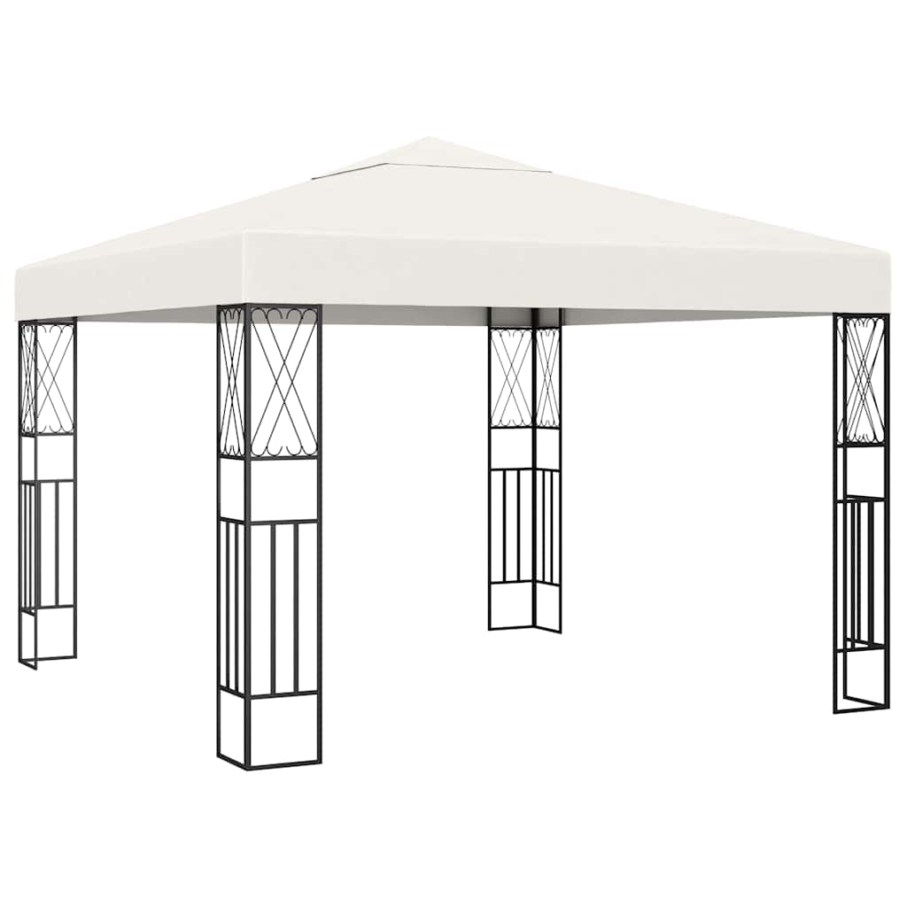Gazebo Gazebo Fabric cream anthracite taupe Fabric (100% polyester) steel 400 cm