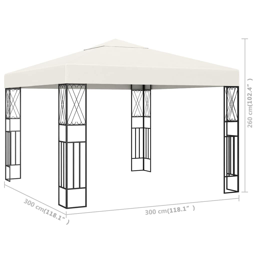 Gazebo Gazebo Fabric cream anthracite taupe Fabric (100% polyester) steel 400 cm