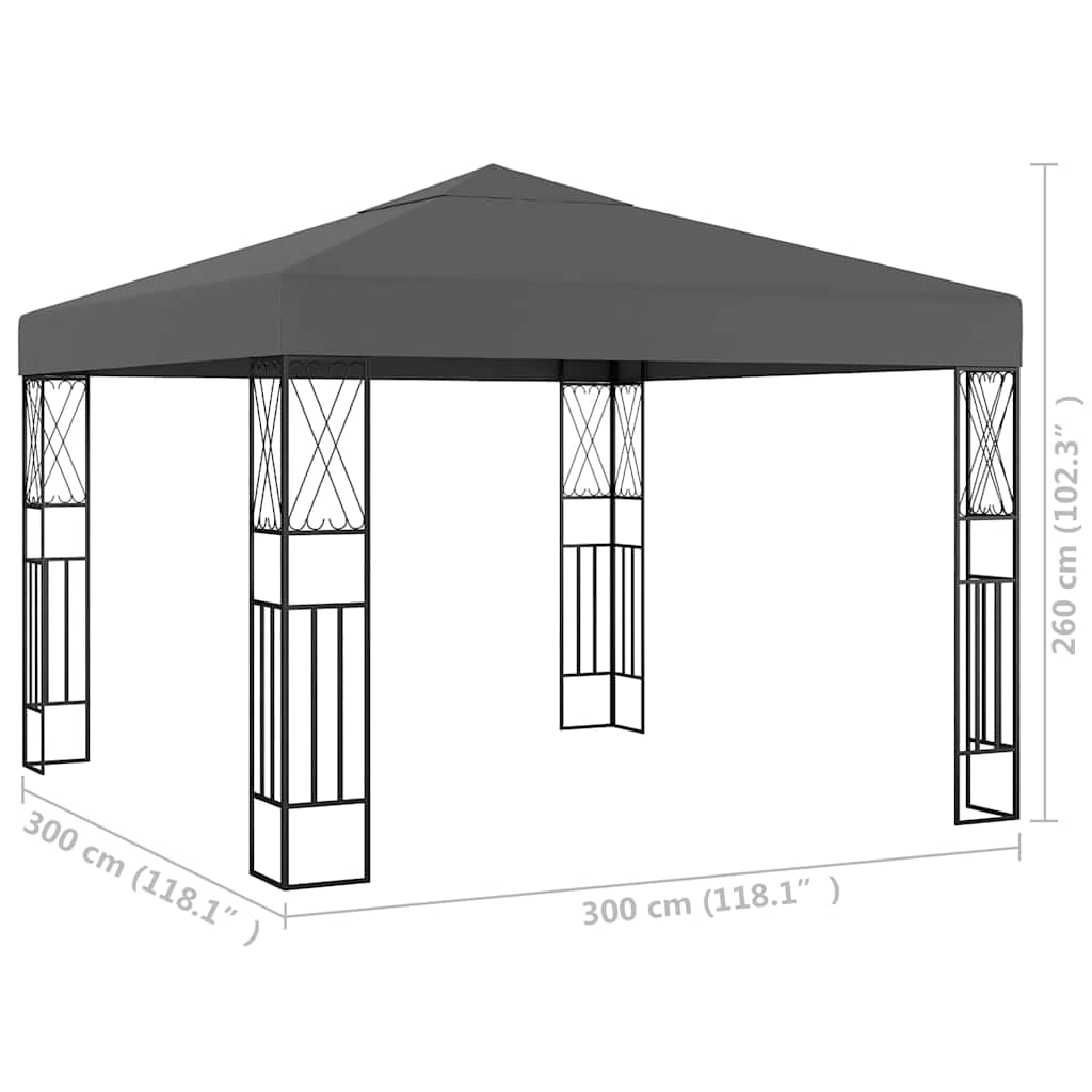 Gazebo Gazebo Fabric cream anthracite taupe Fabric (100% polyester) steel 400 cm