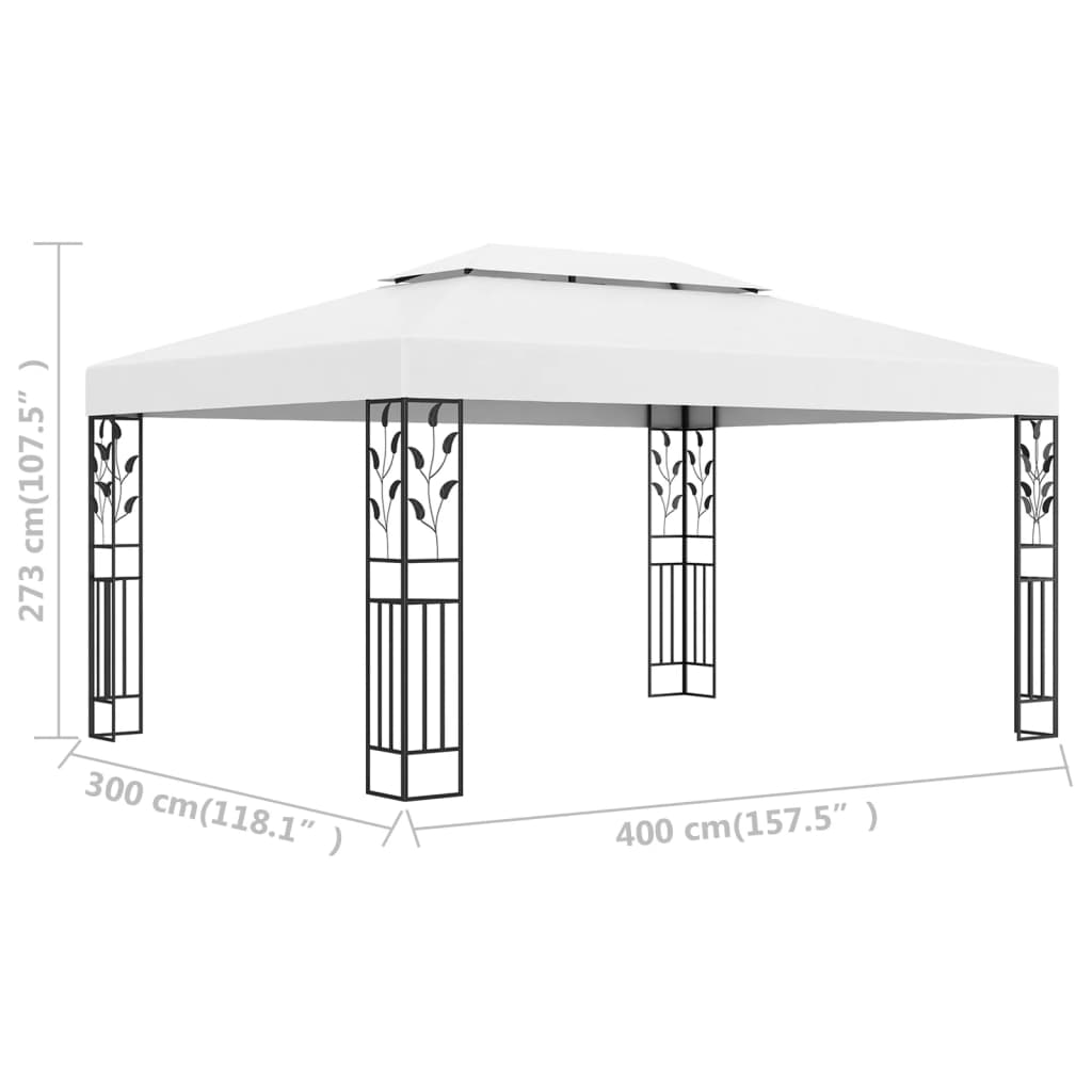 Gazebo With Double Roof 3X4 M