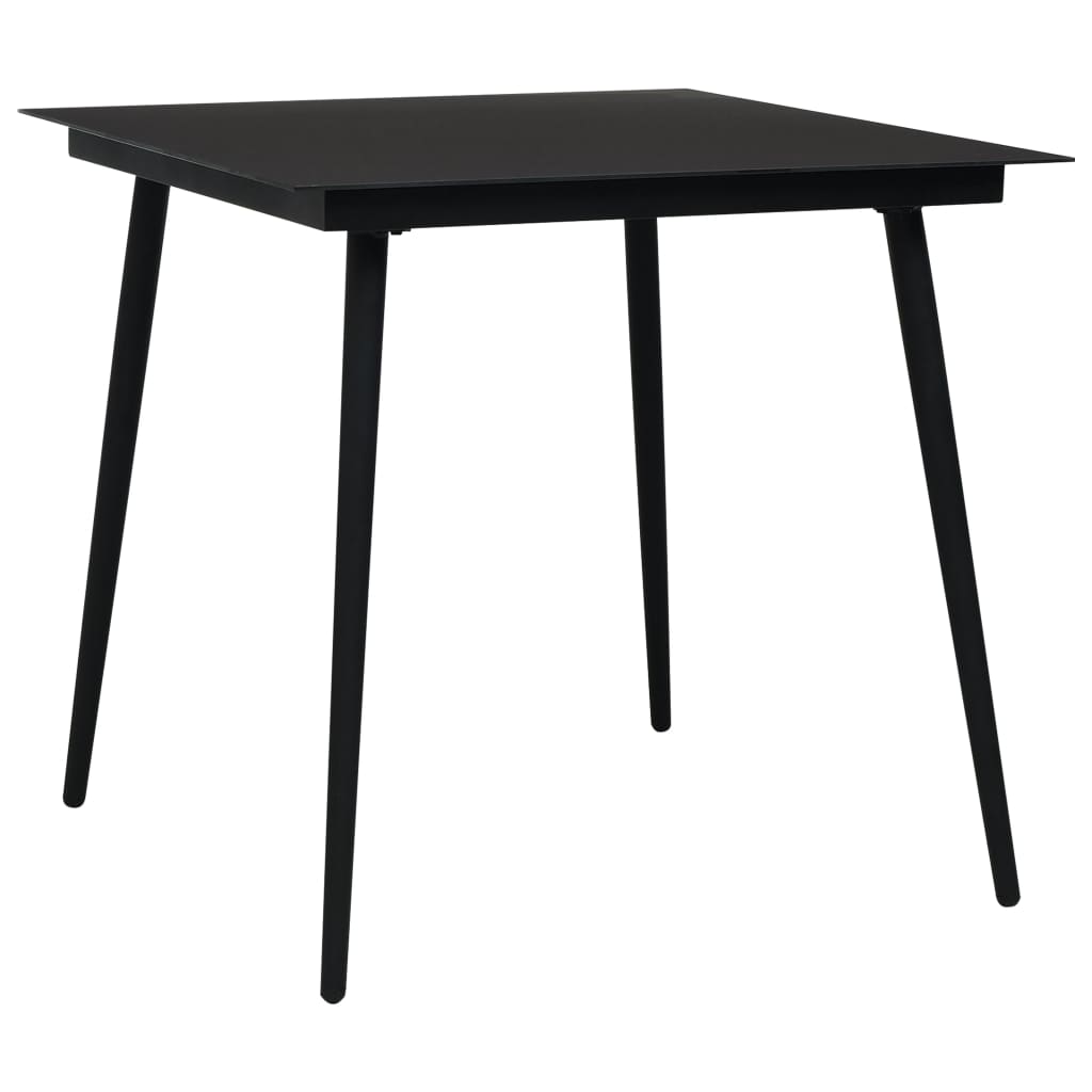 5 Piece Outdoor Dining Set Cotton Rope And Steel Black