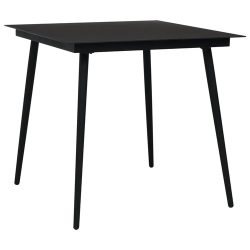 5 Piece Outdoor Dining Set Cotton Rope And Steel Black