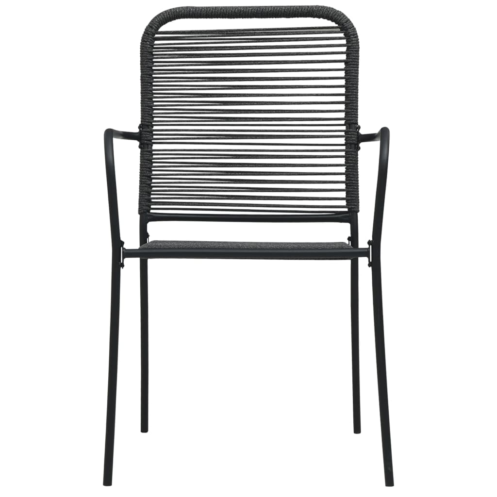 5 Piece Outdoor Dining Set Cotton Rope And Steel Black