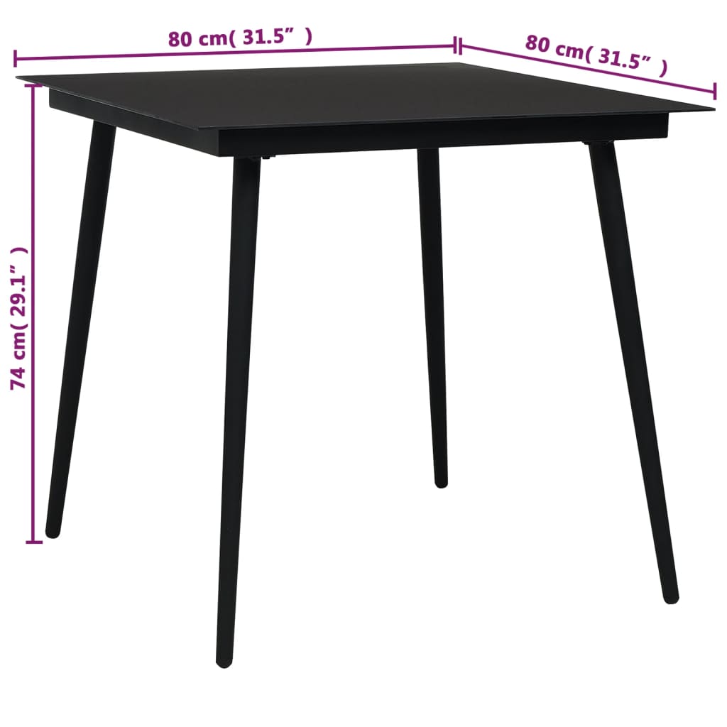5 Piece Outdoor Dining Set Cotton Rope And Steel Black