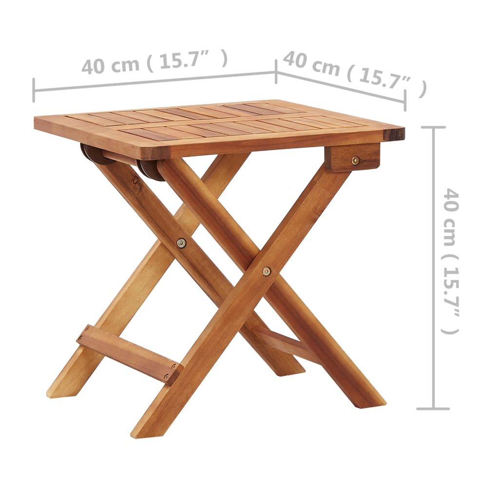 Folding Garden Coffee Table 40X40X40 Cm Solid Acacia Wood