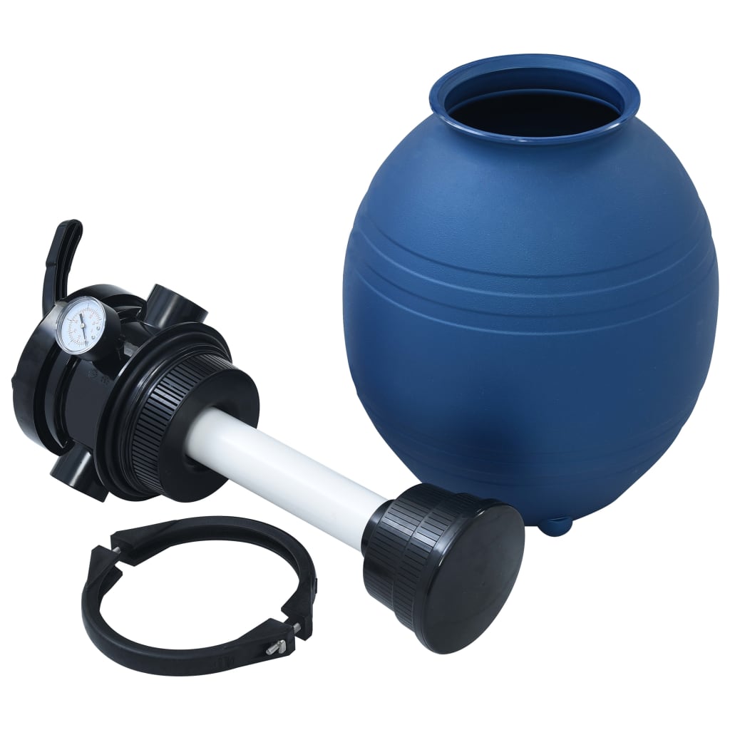 Pool Sand Filter With 4 Position Valve Blue 300 Mm