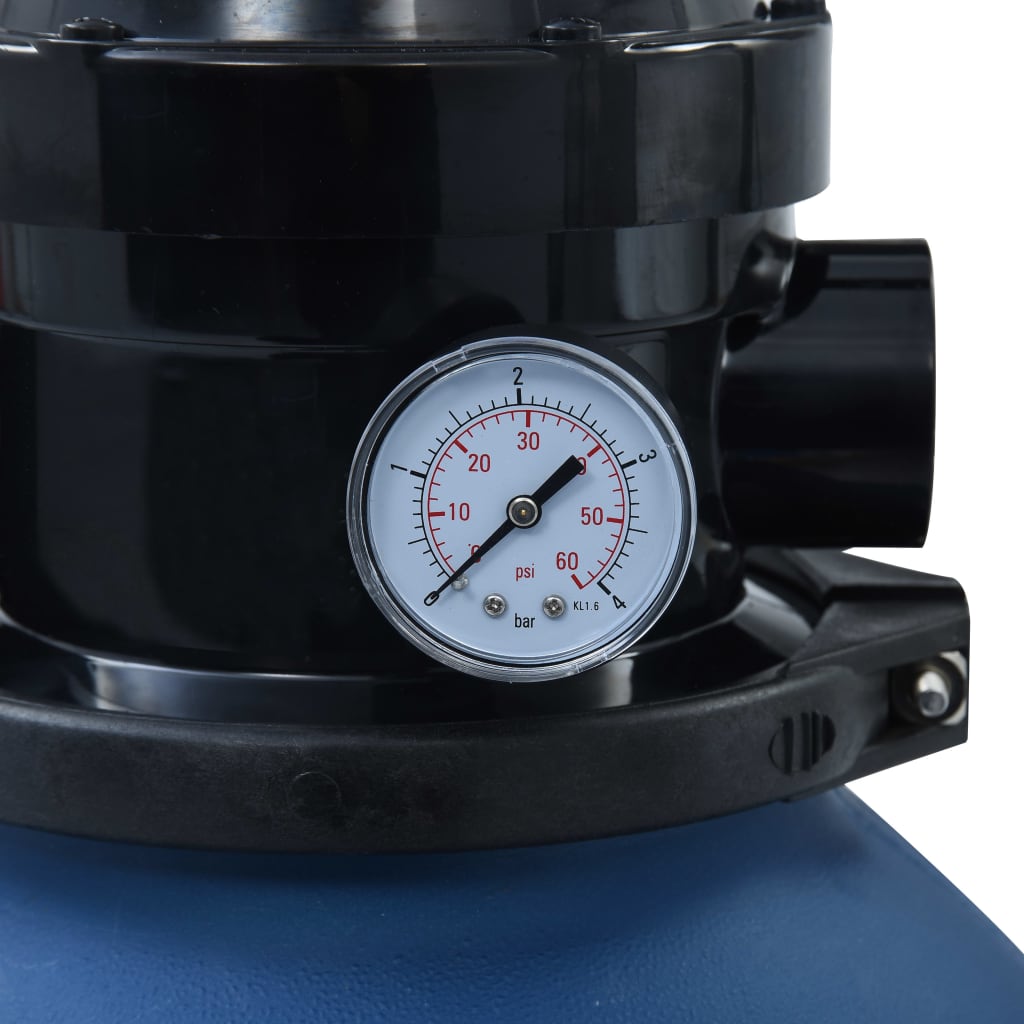 Pool Sand Filter With 4 Position Valve Blue 300 Mm