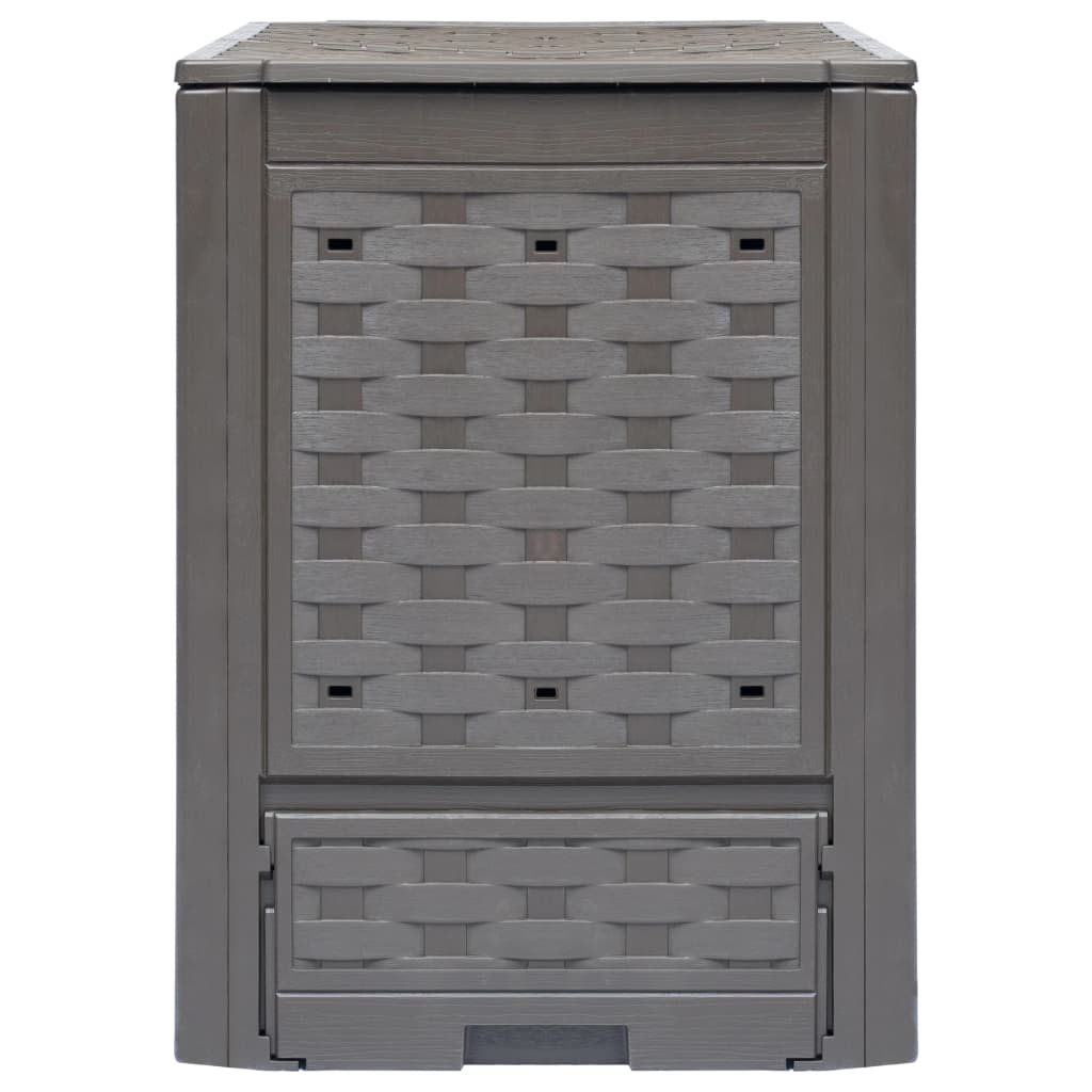 Garden Composters 3 Pcs Brown 60X60X83 Cm Plastic Rattan
