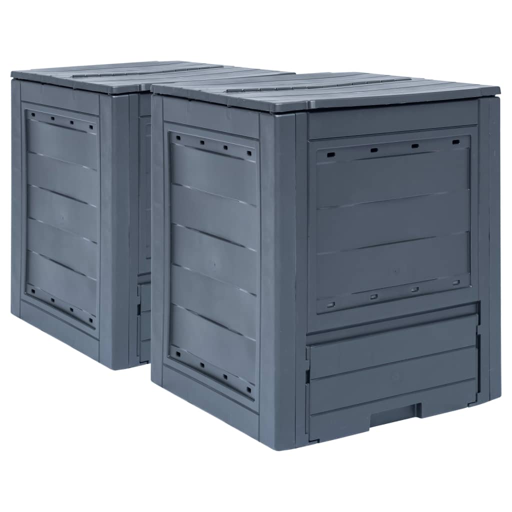 Garden Composters 3 Pcs Grey 60X60X73Cm