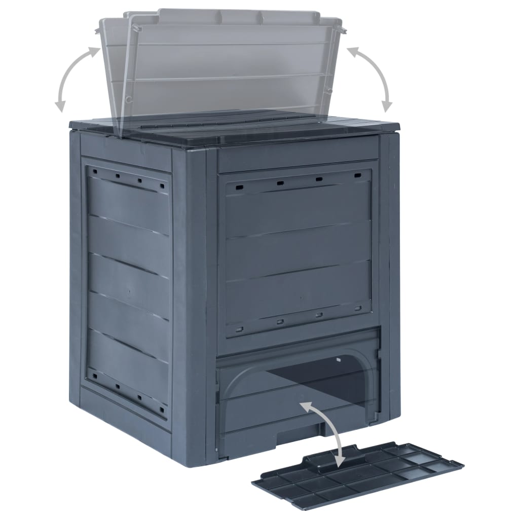 Garden Composters 3 Pcs Grey 60X60X73Cm