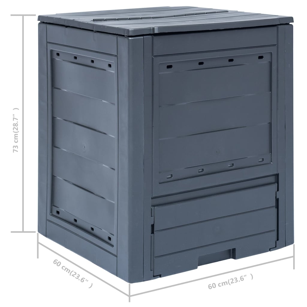 Garden Composters 3 Pcs Grey 60X60X73Cm