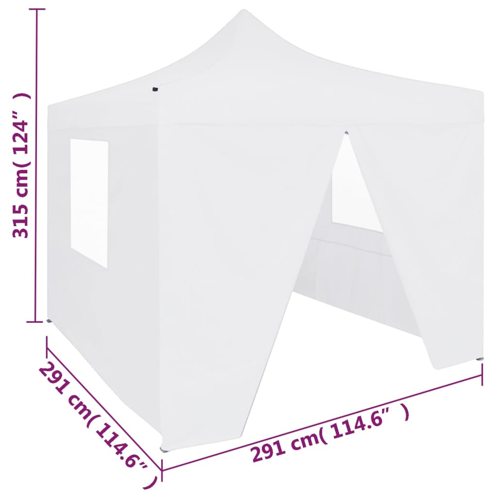 Professional Folding Party Tent With 4 Sidewalls 3X3 M Steel White