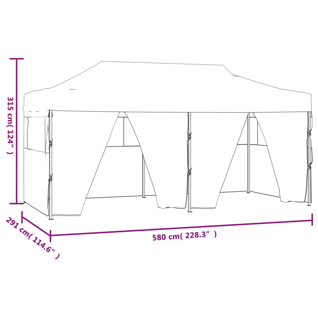 Professional Folding Party Tent With 4 Sidewalls 3X6 M Steel