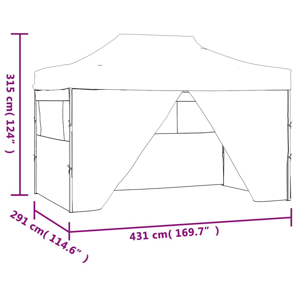 Gazebo 3x4.5m Pop Up 4 Sidewalls White Folding Party Tent Marquee Waterproof 291