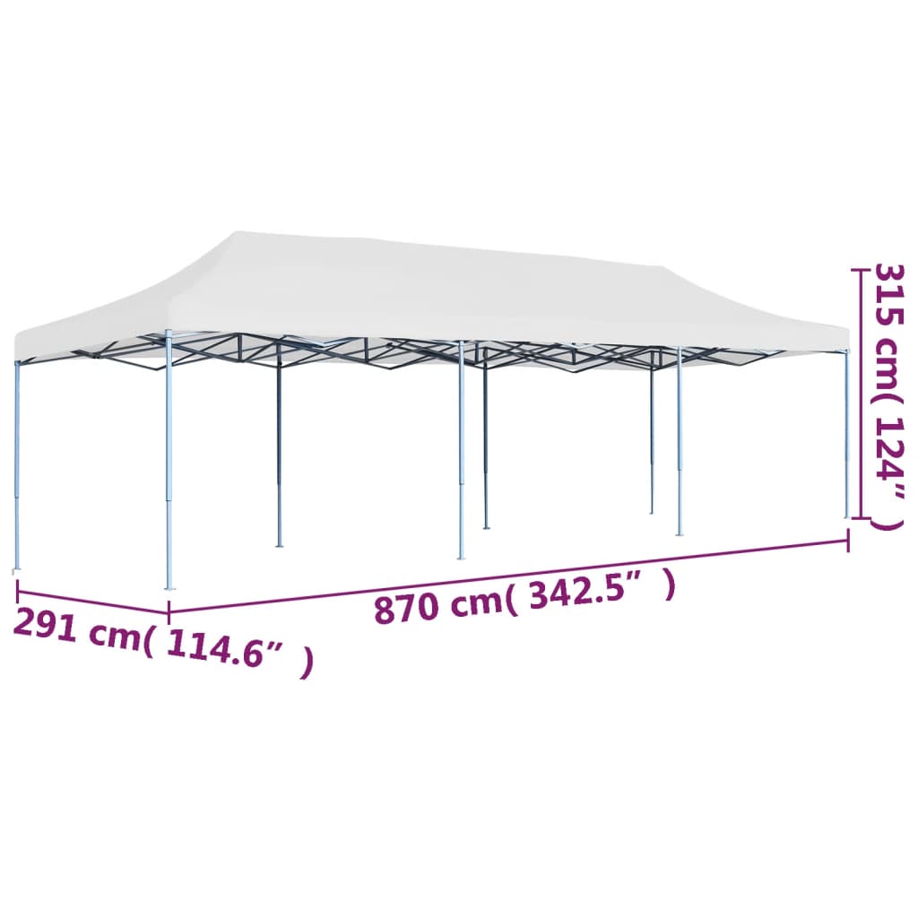 Folding Pop-Up Party Tent 3X9 M White