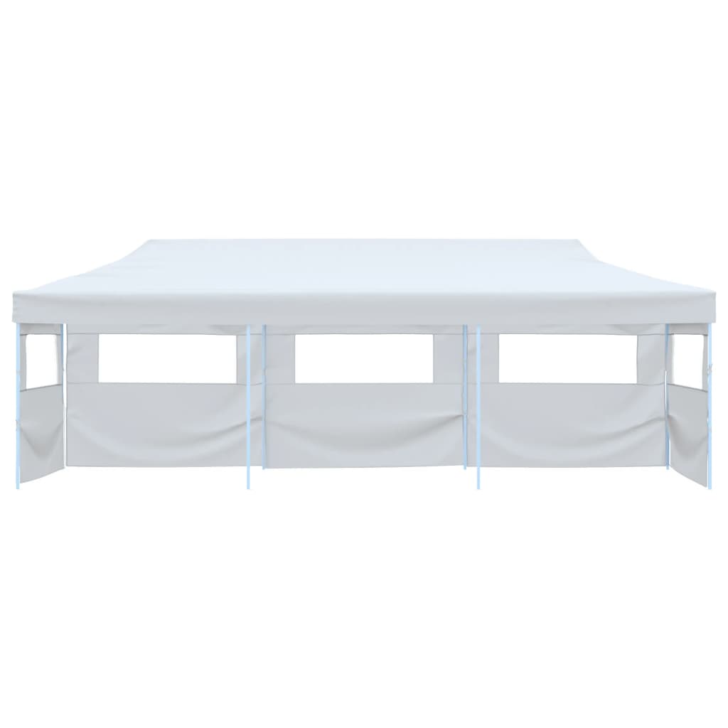 Folding Pop-Up Party Tent With 5 Sidewalls 3X9 M White